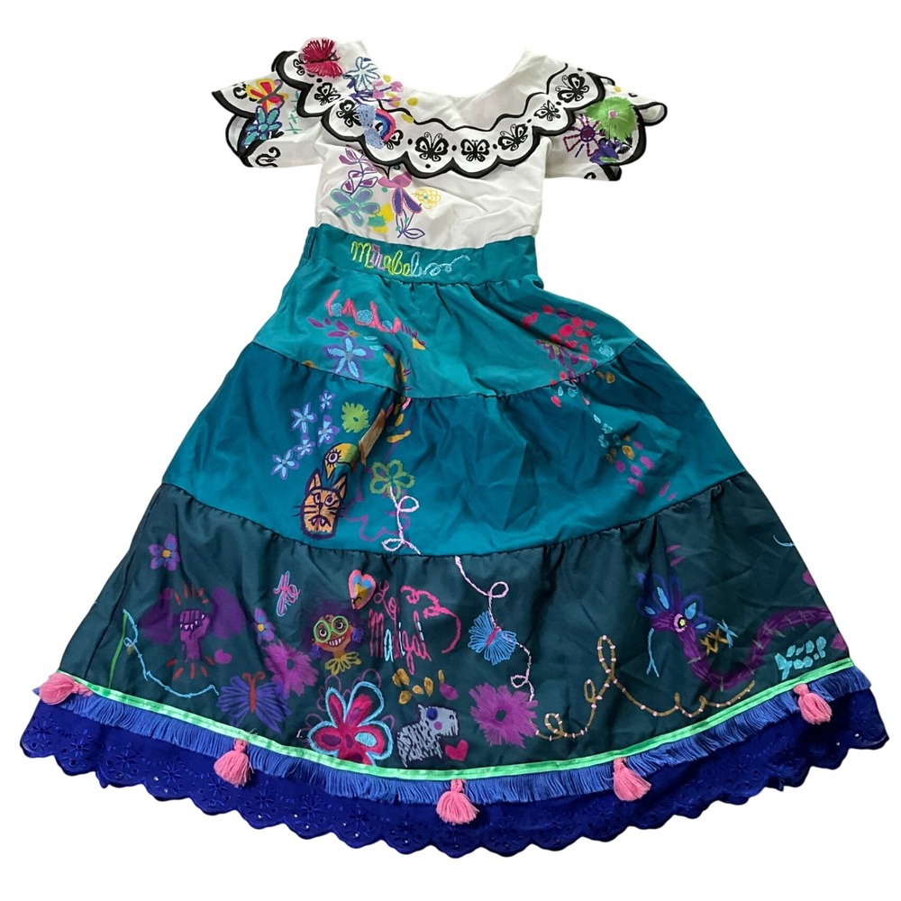 Disney Encanto Mirabel Dress Costume Girls Size 9/10 Years Cosplay Outfit